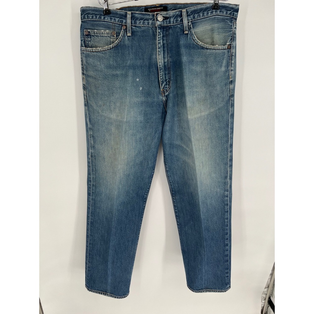 POLO JEANS COMPANY Jeans Mens 36x30 Blue Hayden Relaxed Straight Distressed